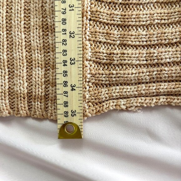 Bebe - Crochet Shawl Collar Duster w/Tie Front - Cream/Tan - Size S/M - Picture 4 of 7